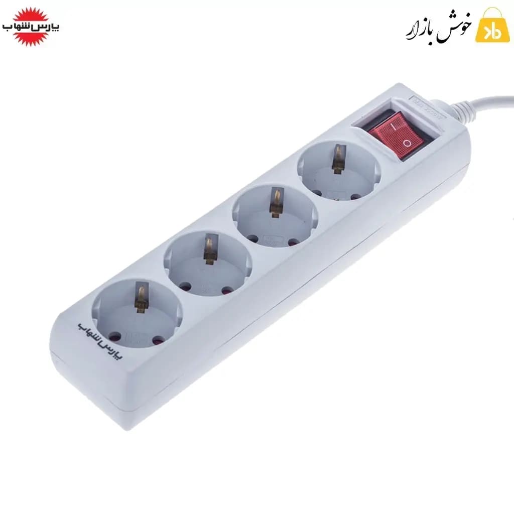 چندراهی برق 4 خانه ارتدار پارس شهاب مدل EM‑4 با کابل 1.8 متری — تصویر ۸