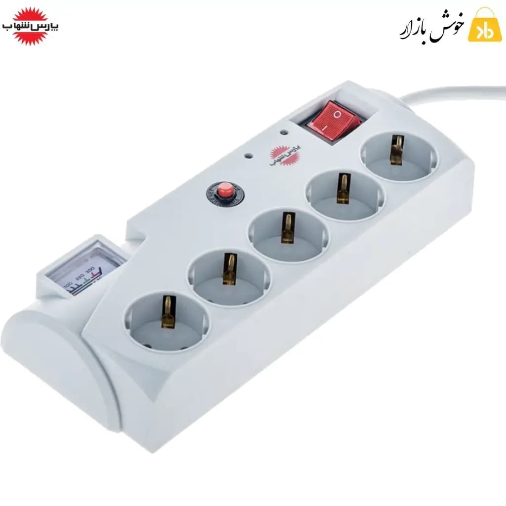 چندراهی برق ۵ خانه ارتدار پارس شهاب مدل EM‑05 | ولتمتر دار، ۱۶ آمپر