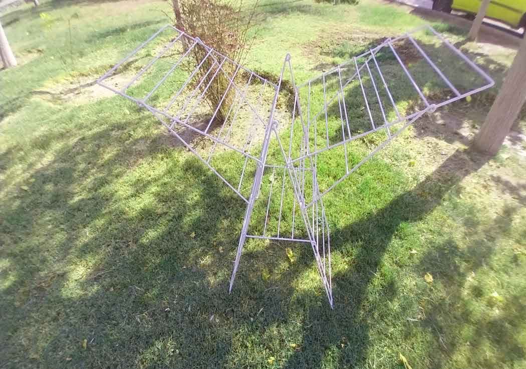بند رخت فلزی طرح کلبه با روکش سفید (20 متر فضای پهن کردن لباس) — تصویر ۱۱