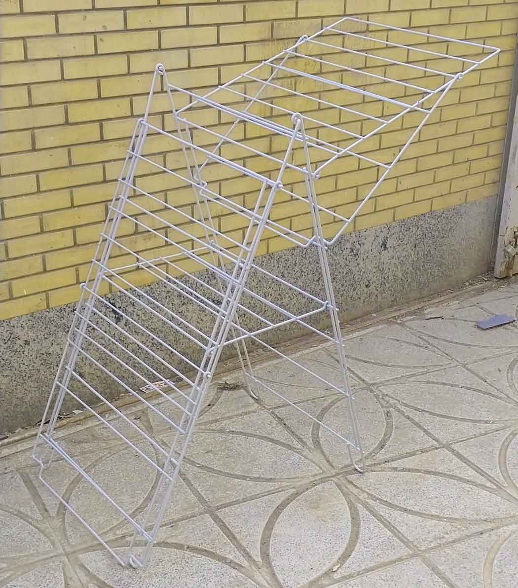 بند رخت فلزی طرح کلبه با روکش سفید (20 متر فضای پهن کردن لباس) — تصویر ۶