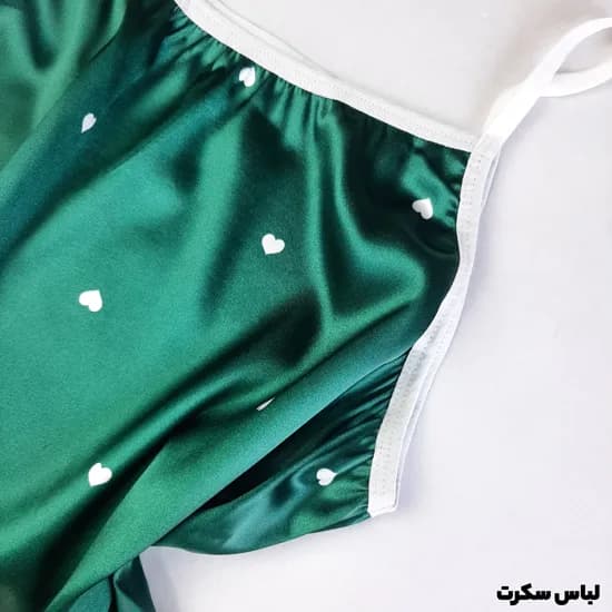 تاپ و شلوارک زنانه ساتن همراه با اسکرانچی 129 — تصویر ۷