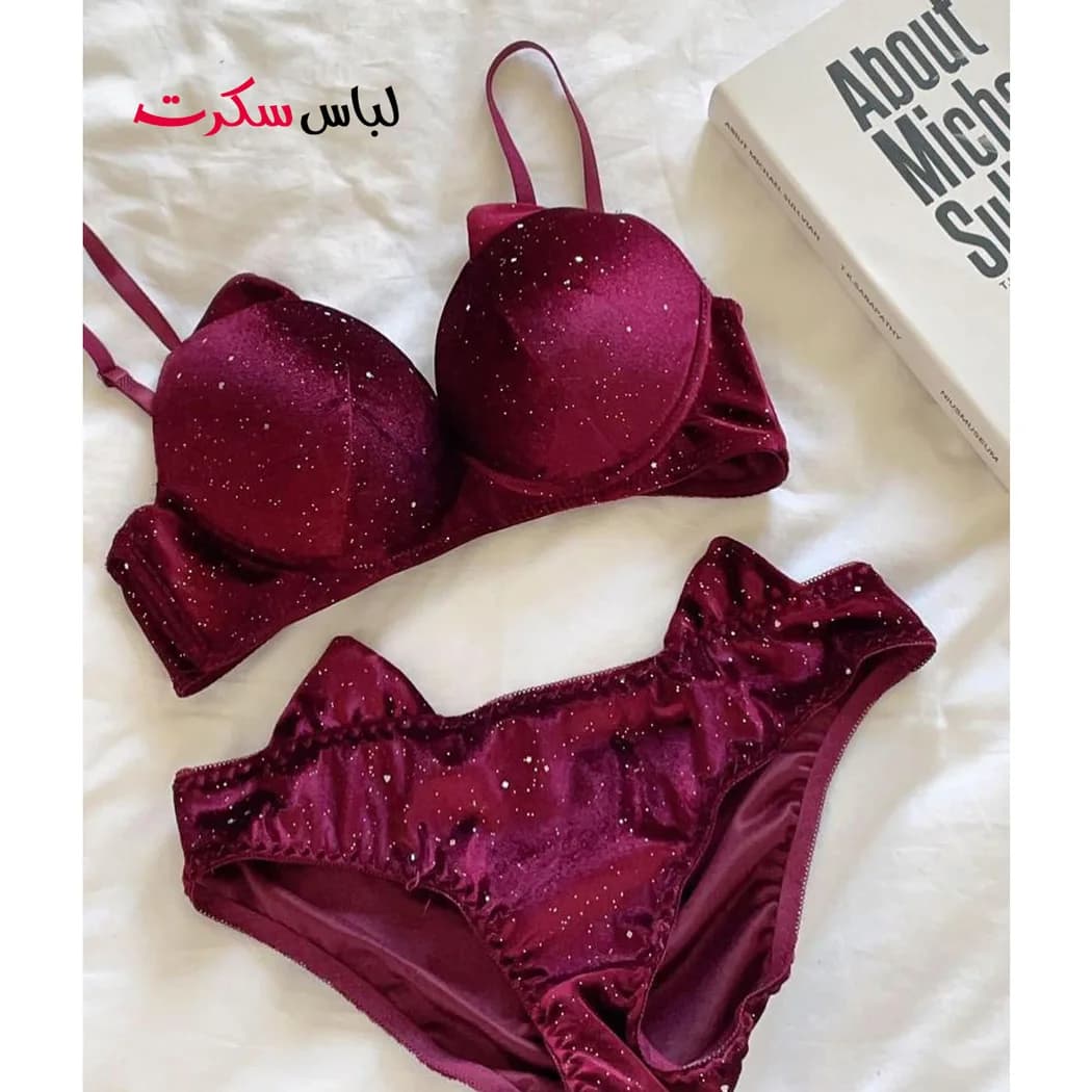 ست لباس زیر فنردار مخملی ls033 — تصویر ۹