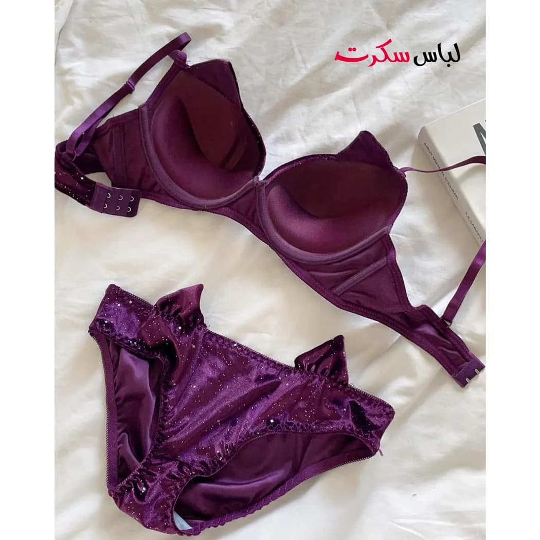 ست لباس زیر فنردار مخملی ls033 — تصویر ۶