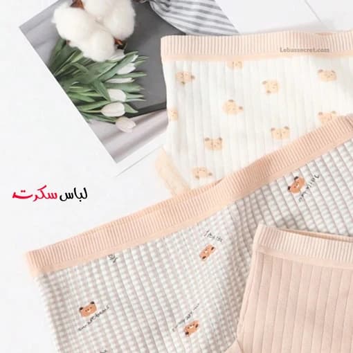 شورت نخی خرسی بسته 3عددی ls595 — تصویر ۴