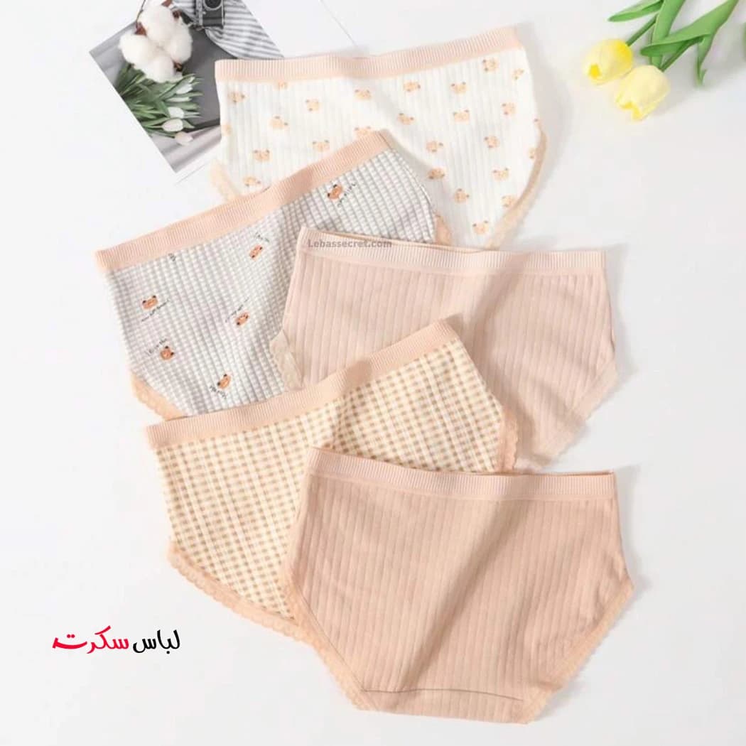 شورت نخی خرسی بسته 3عددی ls595 — تصویر ۳