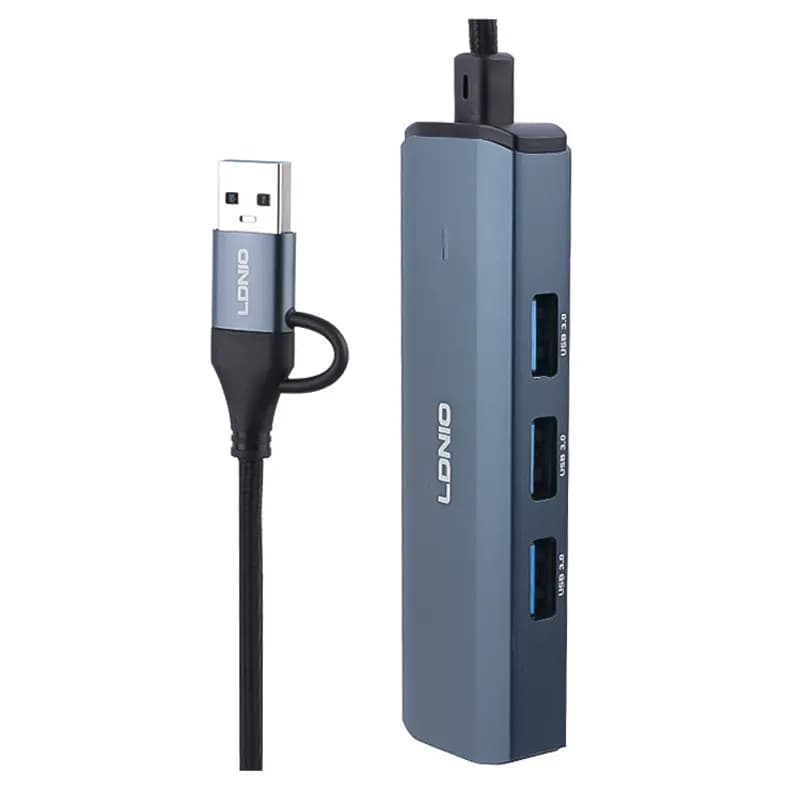 هاب چهار پورت USB و تایپ سی الدینیو مدل DS-114UC — تصویر ۳