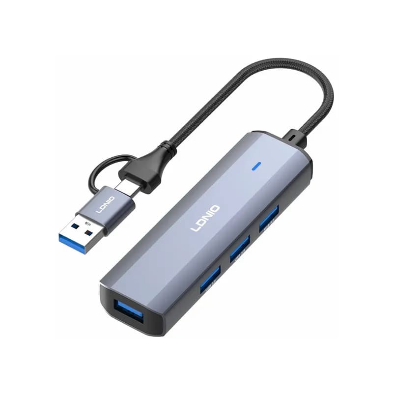 هاب چهار پورت USB و تایپ سی الدینیو مدل DS-114UC — تصویر ۲