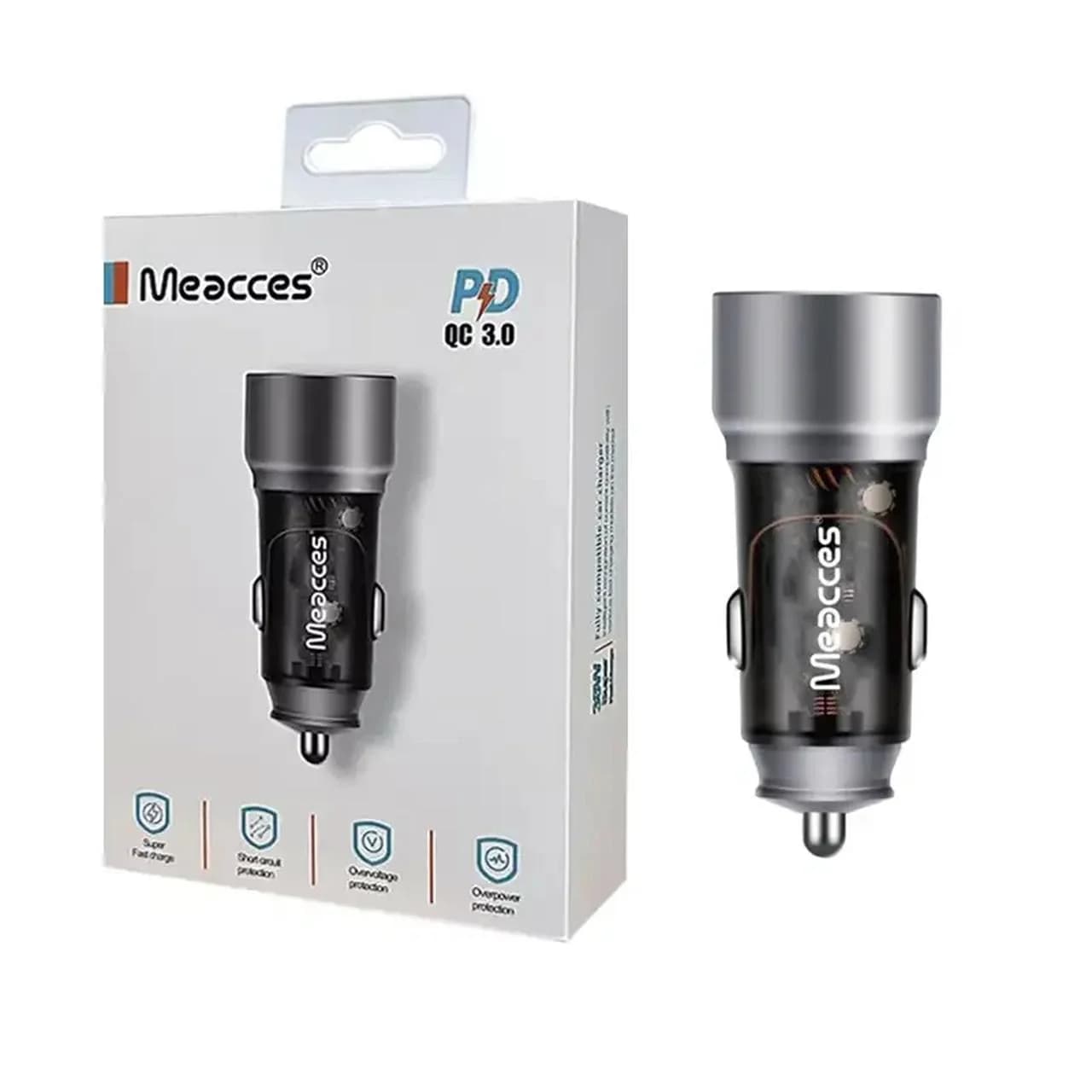 شارژر فندکی PD و فست دو پورت Meacces مدل CR7110 – خاکستری