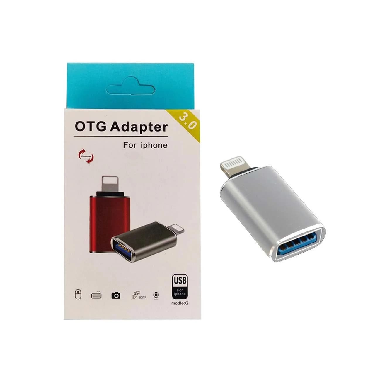 تبدیل OTG Lightning To USB مدل G – نقره ای — تصویر ۶