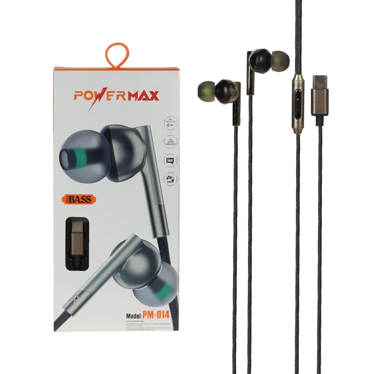 هندزفری باسیم Power Max Type-C مدل PM-014 – مشکی — تصویر ۲