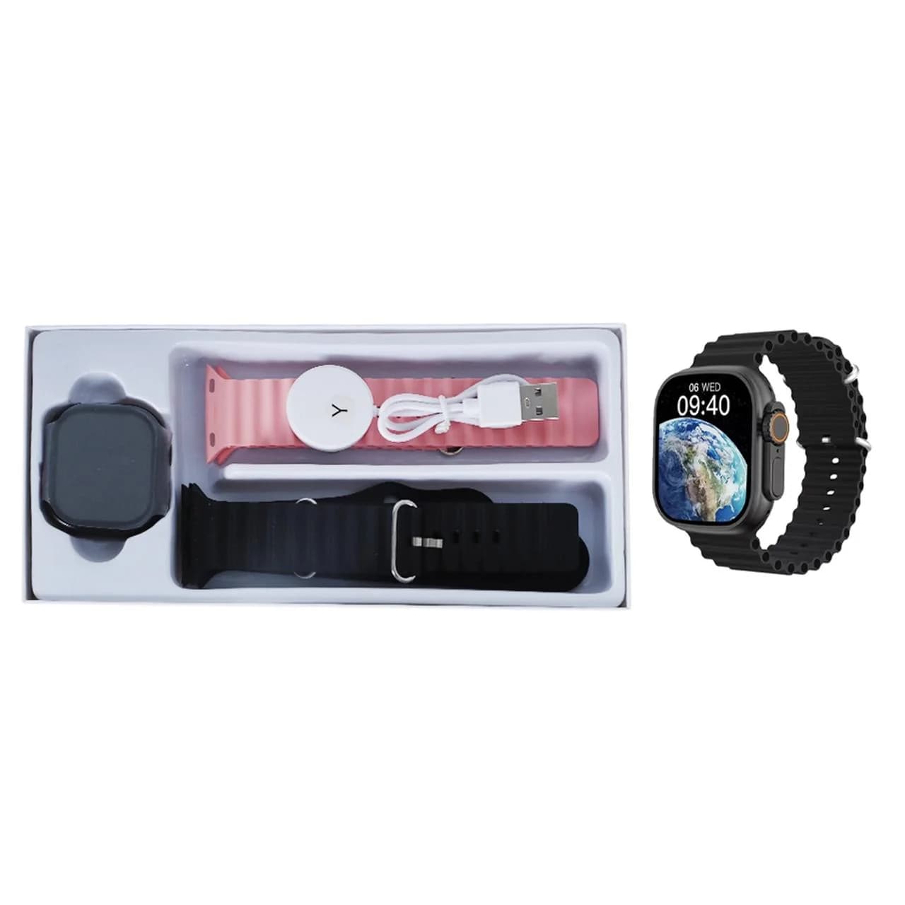 پک ساعت هوشمند KEQIWEAR مدل KW96 ULTRA – مشکی