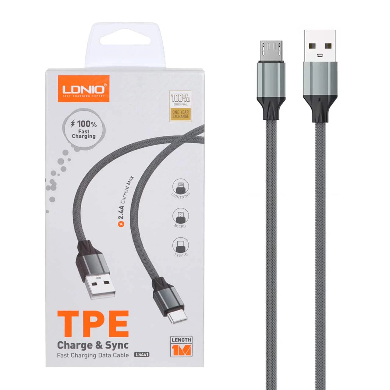 کابل شارژ فست اندروید LDNIO مدل LS441 – خاکستری — تصویر ۸