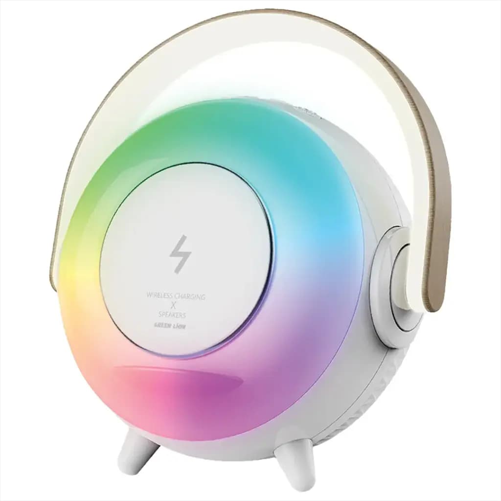 اسپیکر بلوتوثی گرین لاین به همراه چراغ مطالعه و خواب مدل Green Lion Uranus Bluetooth Speaker with Table Lamp – White — تصویر ۶