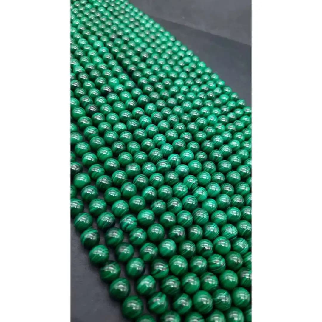ریسه سنگ مالاکیت سایز 8 کد9460 — تصویر ۳