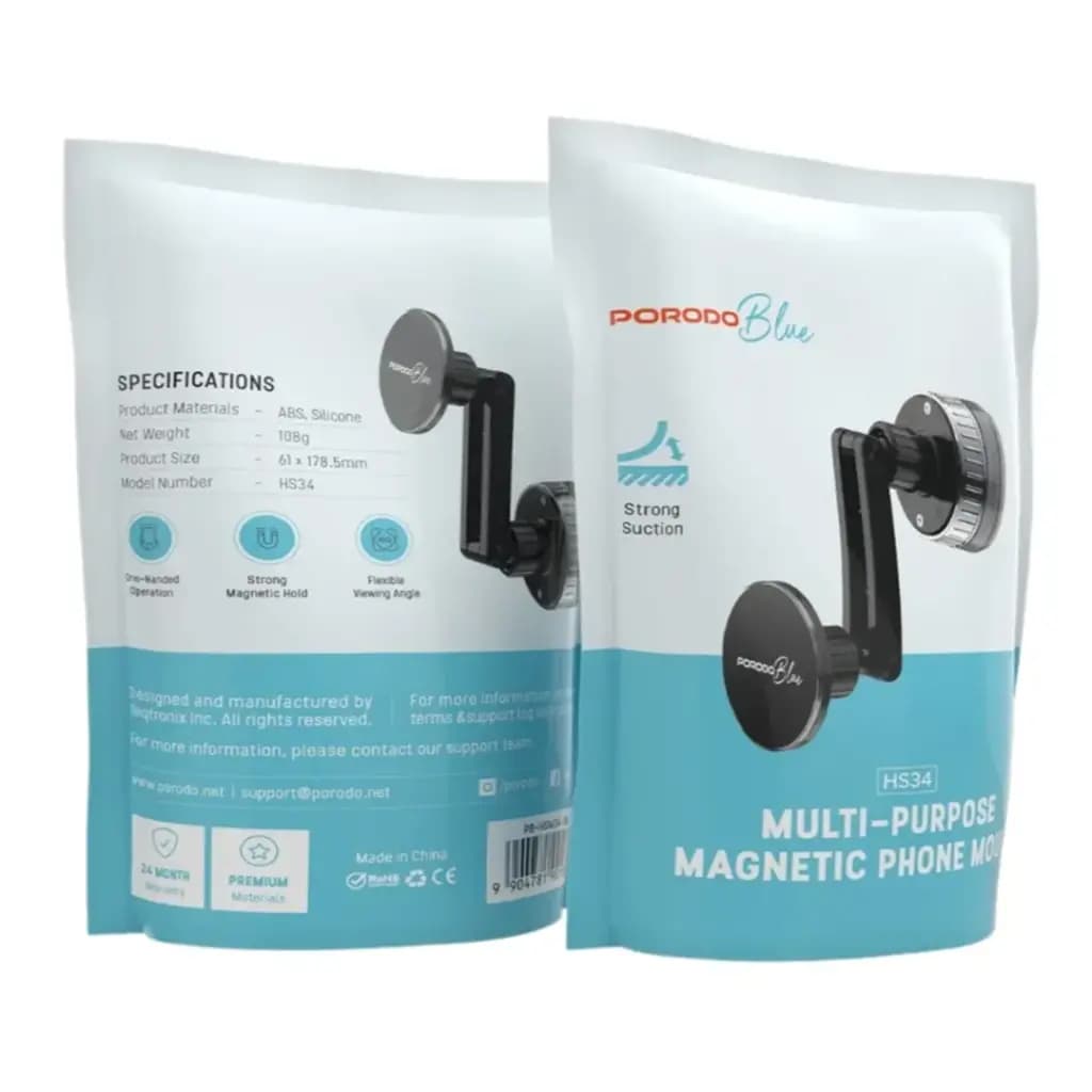 پایه نگهدارنده جهانی گوشی پرودو بلک مدل Porodo Blue Universal Phone Mount – Black — تصویر ۵