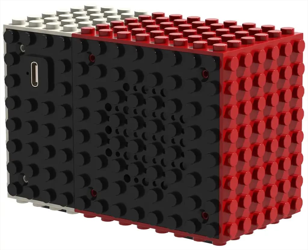 اسپیکر بلوتوثی قابل حمل پرودو سوندتک مدل Porodo Soundtec Miniblock Portable Stereo Speaker – Red — تصویر ۱۲