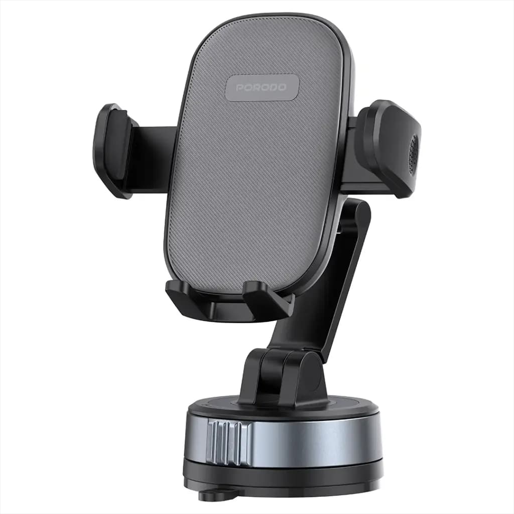 پایه نگهداری و هولدر گیره‌ای گوشی داخل خودرو پرودو مدل Porodo Robson Cradle Suction Phone Holder – Black — تصویر ۱۰