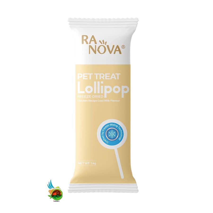 تشویقی آبنبات چوبی گربه لالی پاپ رنووا طعم مرغ و شیر بز Pet Terat Lollipop Ranova وزن ۱.۴ گرم