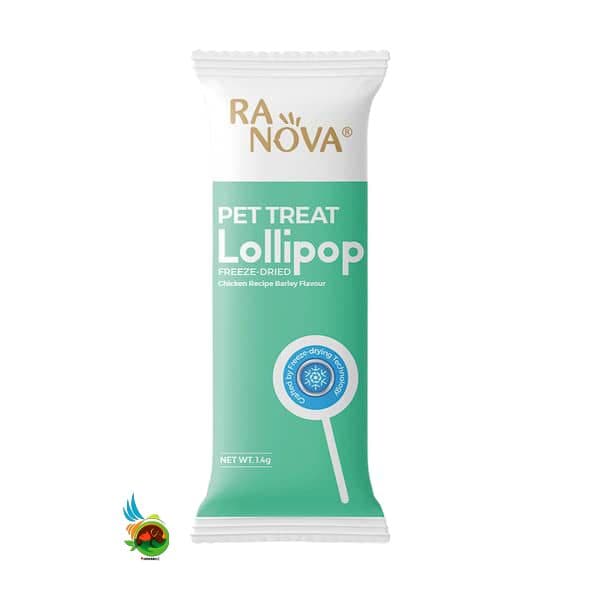 تشویقی آبنبات چوبی گربه لالی پاپ رنووا طعم مرغ و جو Pet Terat Lollipop Ranova وزن ۱.۴ گرم