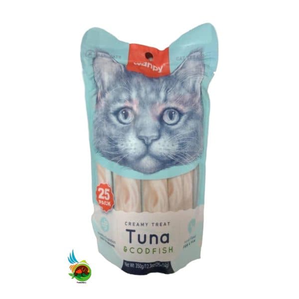 بستنی گربه ونپی با طعم تن و کدفیش Wanpy Tuna Codfish بسته 25 عددی — تصویر ۳