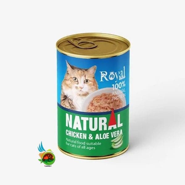 کنسرو نچرال گربه رویال کوکو با طعم مرغ و آلوئه ورا Royal coco وزن 380 گرم — تصویر ۲