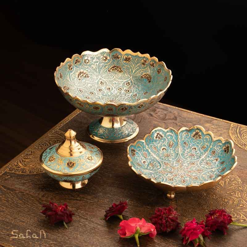 ست پذیرایی برنجی میناکاری کد 409