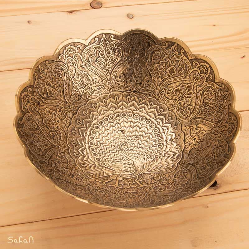ست آجیل خوری برنجی آنتیک کد 330 — تصویر ۴