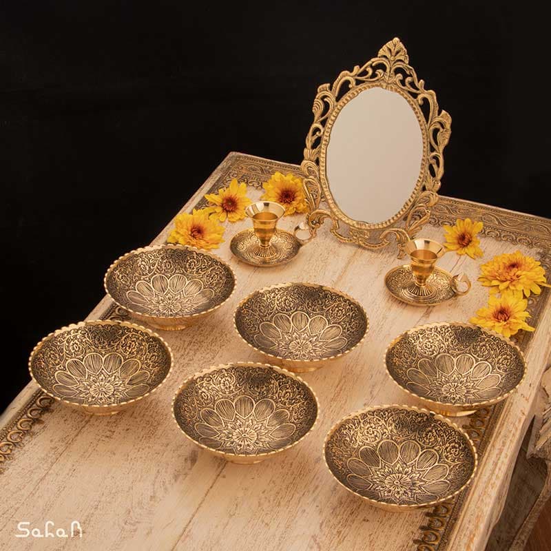 ست هفت سین برنجی آنتیک کد 1173