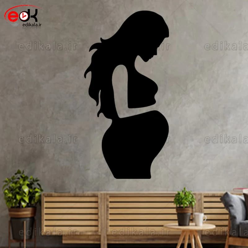 آینه دکوراتیو طرح مادر باردار شماره 1 در پنج رنگ و ابعاد انتخابی+فایل کورل