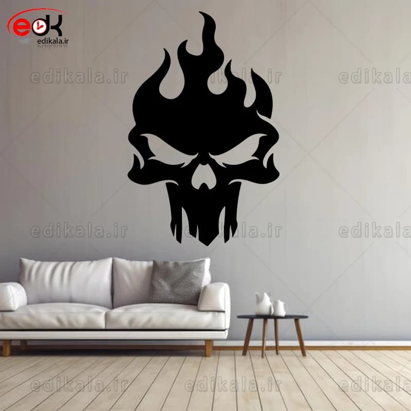 آینه دکوراتیو طرح اسکلت شماره 2 در پنج رنگ و ابعاد انتخابی+فایل کورل — تصویر ۴