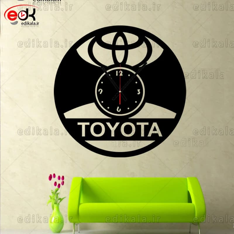 ساعت دیواری طرح تویوتا شماره 1 در پنج رنگ و ابعاد انتخابی+فایل کورل