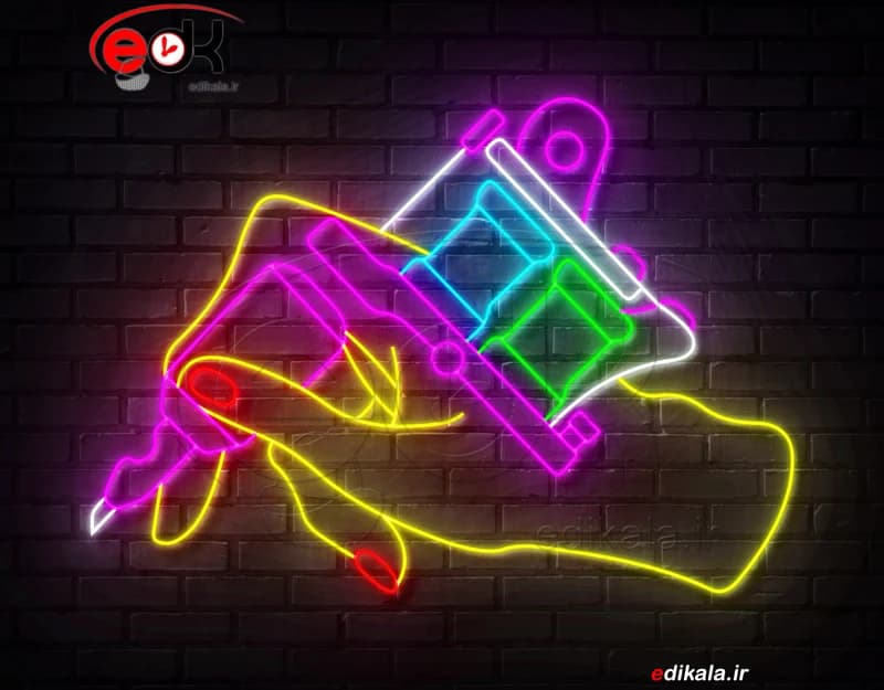 تابلو نئون طرح تتو شماره 9 در ابعاد مختلف +آداپتور+ فایل کورل آماده برش
