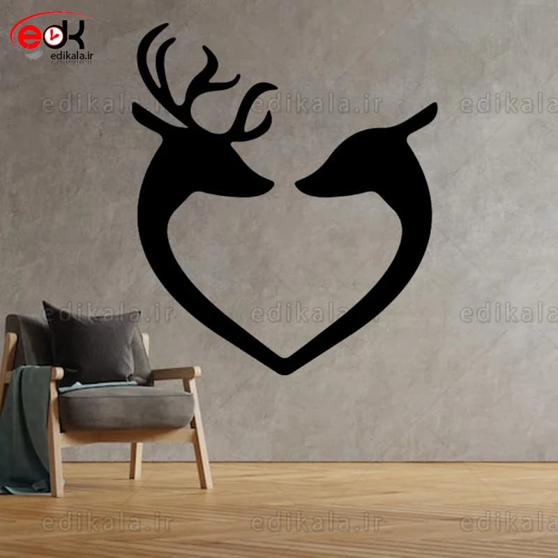 آینه دکوراتیو طرح آهو و گوزن شماره 1 در پنج رنگ و ابعاد انتخابی+فایل کورل — تصویر ۷