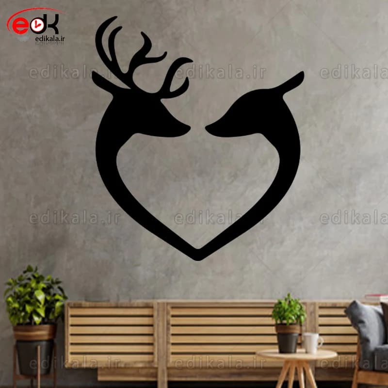آینه دکوراتیو طرح آهو و گوزن شماره 1 در پنج رنگ و ابعاد انتخابی+فایل کورل — تصویر ۵