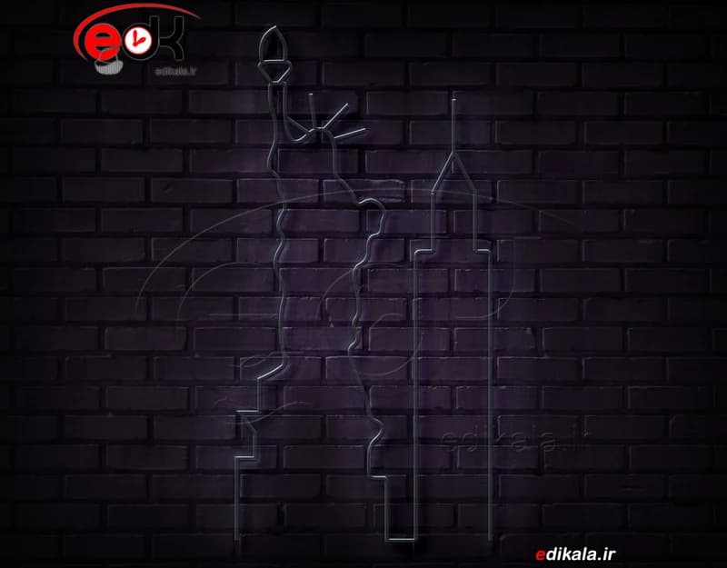 تابلو نئون طرح مجسمه آزادی و امپایر استیت شماره 1 در ابعاد مختلف +آداپتور+ فایل لایه باز — تصویر ۳