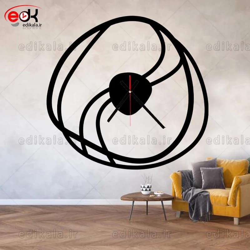ساعت دیواری طرح مینیمال شماره 2 در پنج رنگ و ابعاد انتخابی+فایل کورل — تصویر ۵