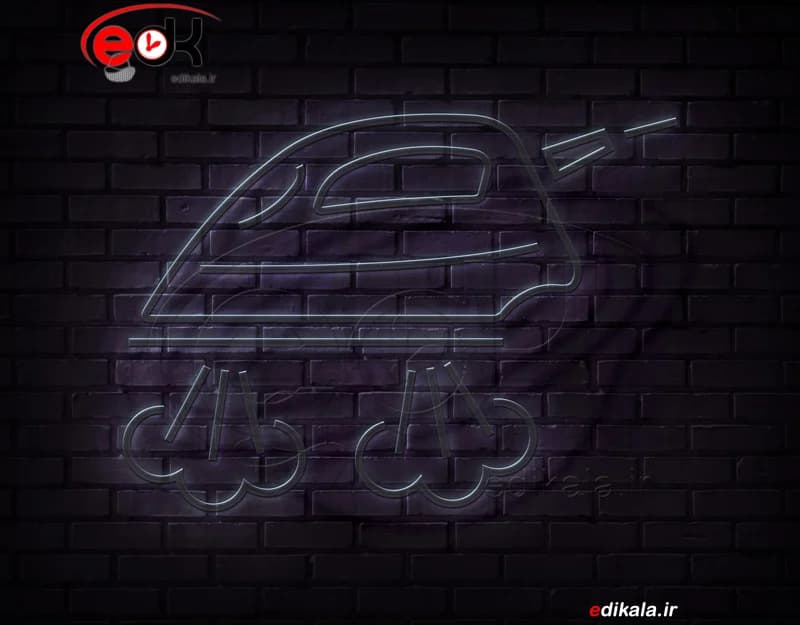 تابلو نئون طرح اتو شماره 3 در ابعاد مختلف +آداپتور+ فایل کورل آماده برش لیزر — تصویر ۶