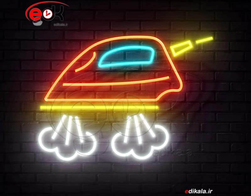 تابلو نئون طرح اتو شماره 3 در ابعاد مختلف +آداپتور+ فایل کورل آماده برش لیزر