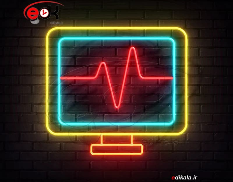 تابلو نئون طرح مانیتور ضربان قلب شماره 1 در ابعاد مختلف +آداپتور+ فایل لایه باز — تصویر ۵