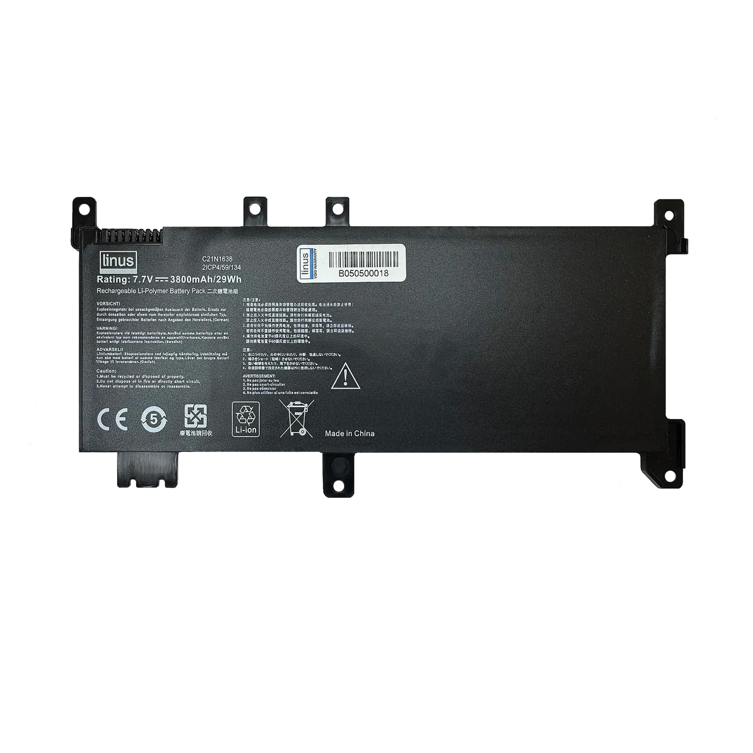 ASUS BATTERY A480U C21N1638 3800MAH