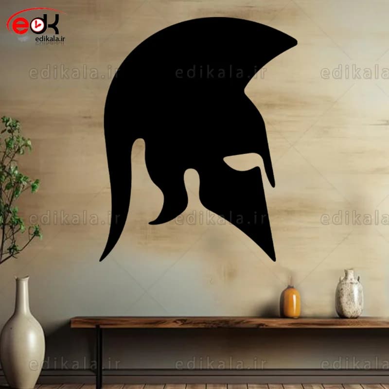 آینه دکوراتیو طرح کلاه گلادیاتور شماره 1 در پنج رنگ و ابعاد انتخابی+فایل کورل — تصویر ۵
