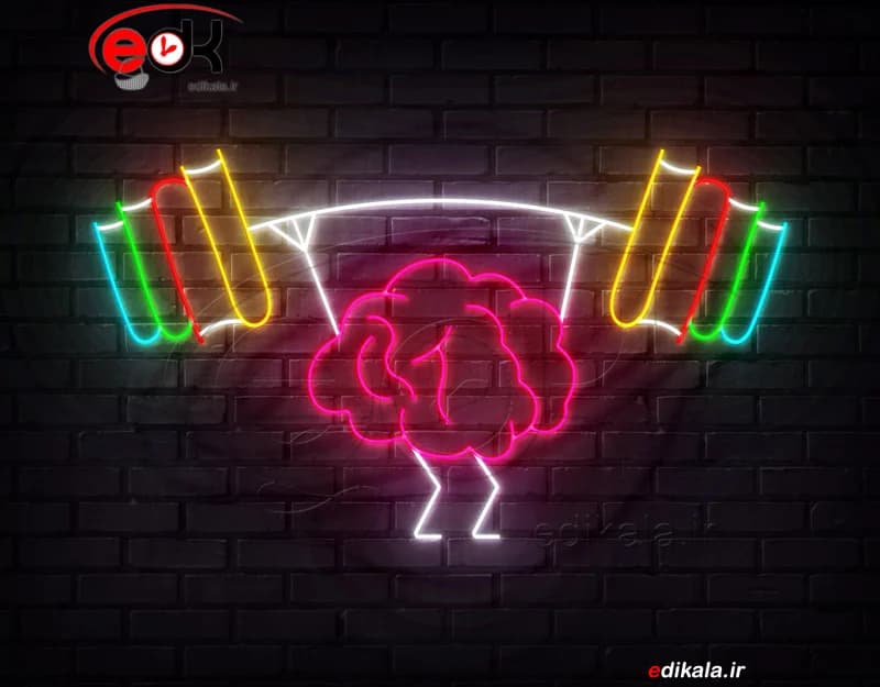 تابلو نئون طرح مغز و کتاب شماره 2 در ابعاد مختلف +آداپتور+ فایل لایه باز