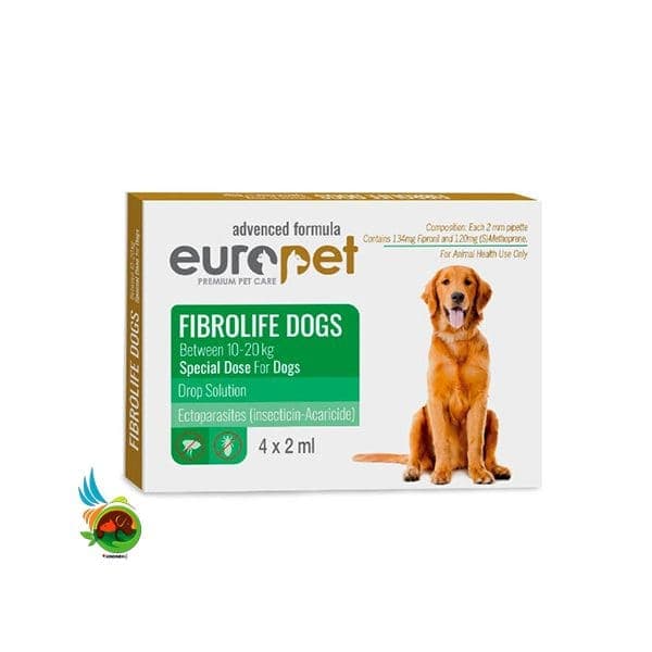 قطره ضد کک و کنه سگ یوروپت Europet fibrolife dogs بسته 4 عددی