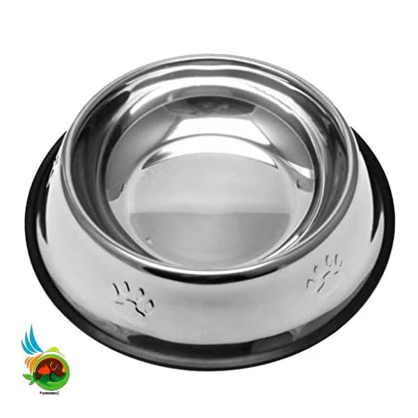ظرف استیل آب و غذای سگ و گربه ( سایز 25 سانتی متر )