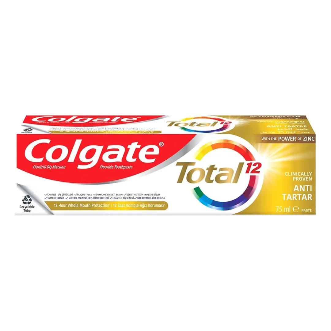 خمیر دندان کلگیت توتال سری Total 12 مدل Anti Tartar حجم ۷۵ میل - پاکینو