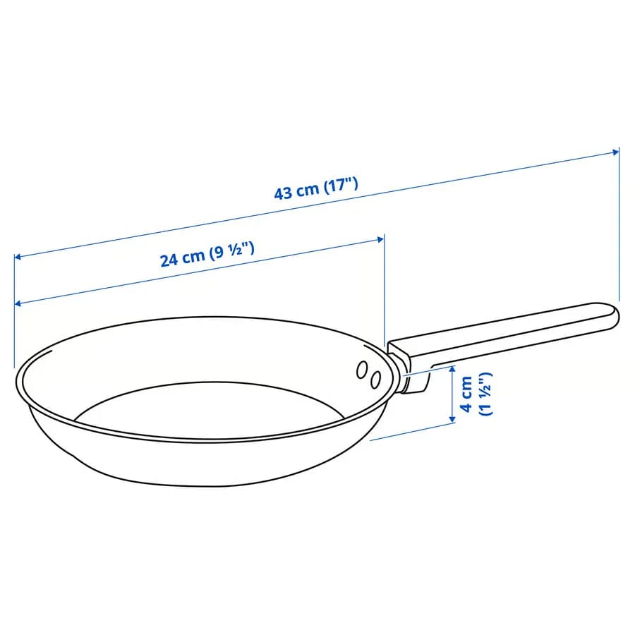 ماهیتابه، روکش نچسب/استیل ضد زنگ، 24 سانتی‌متر ایکیا مدل MIDDAGSMAT — تصویر ۷