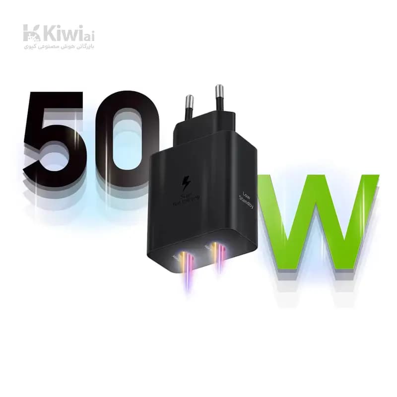 شارژر دیواری 50 وات سامسونگ مدل EP-T5020NBEGEU به همراه کابل USB-C – دو پین (اصل)- (ویتنام) — تصویر ۷