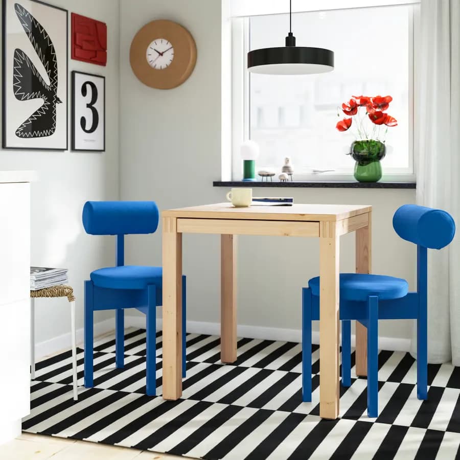 میز و ۲ صندلی، چوب کاج/نابک آبی روشن، ۷۰x۷۰ سانتی‌متر ایکیا مدل IKEA PS 2026 — تصویر ۱۱