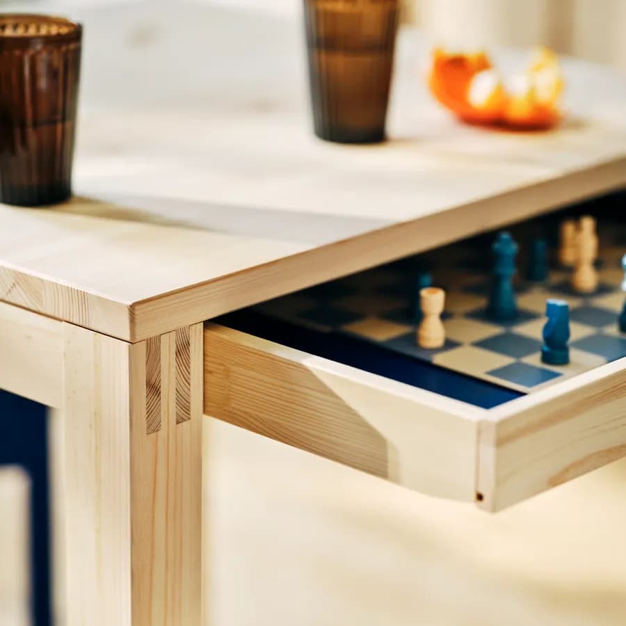 میز و ۲ صندلی، چوب کاج/نابک آبی روشن، ۷۰x۷۰ سانتی‌متر ایکیا مدل IKEA PS 2026 — تصویر ۵