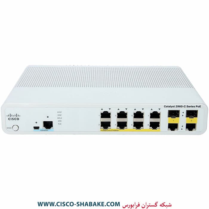 سوئیچ شبکه سیسکو 8 پورت WS-C2960C-8PC-L ریفر — تصویر ۳